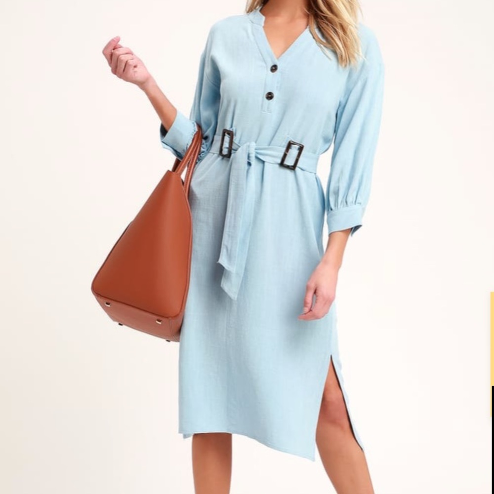 Lulus long sleeve belted dress